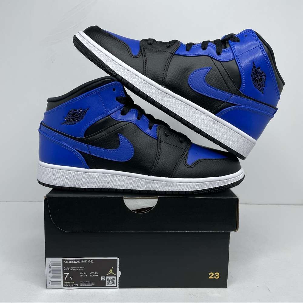 Nike Air Jordan 1 Retro Mid GS “Hyper Royal” NEW - Picture 1 of 4